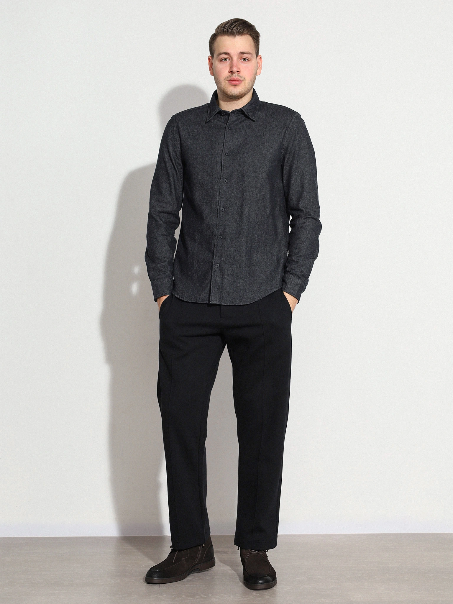 Сорочка цвета графит из хлопка